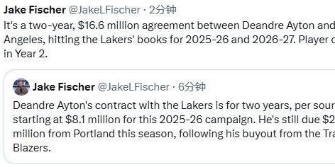 乐鱼体育-2年1660万美元！艾顿确定加盟湖人：辅佐詹姆斯东契奇冲击总冠军